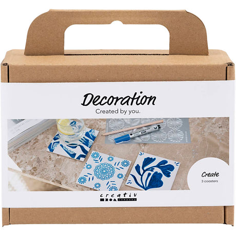 Creativ company http: www.cchobby.nl mini-hobbyset-decoratie-porseleinen-onderzetters-blauw-1-doos