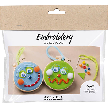 Creativ company http: www.cchobby.nl mini-hobbyset-borduren-gezichtjes-blauw-groen-1-doos