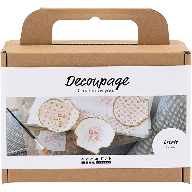 Creativ company mini hobbyset decoupage mosselschelpen lichtroze