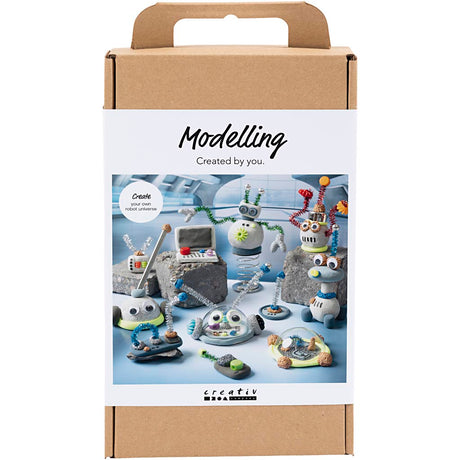 Creativ company http: www.cchobby.nl hobbyset-boetseren-robot-blauw-grijs-rood-verzilverd-1-doos