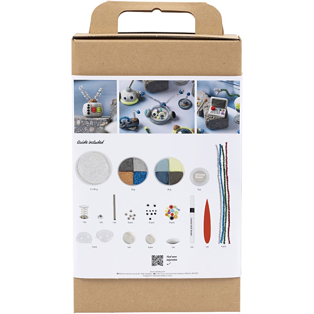 Creativ company http: www.cchobby.nl hobbyset-boetseren-robot-blauw-grijs-rood-verzilverd-1-doos