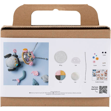 Creativ company http: www.cchobby.nl mini-hobbyset-boetseren-robot-grijs-roze-1-doos