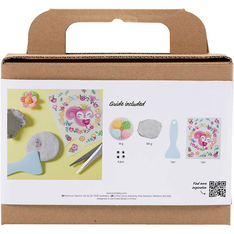 Creativ company http: www.cchobby.nl mini-hobbyset-boetseren-steen-met-insect-grijs-lichtroze-licht-turquoise-1-doos