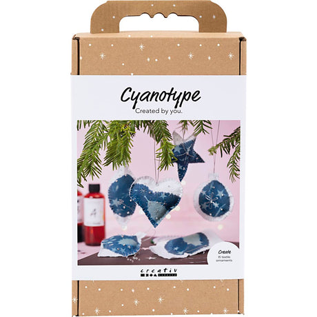 Creativ company hobbyset cyanotypie kerstdecoraties met cyanotypie blauw
