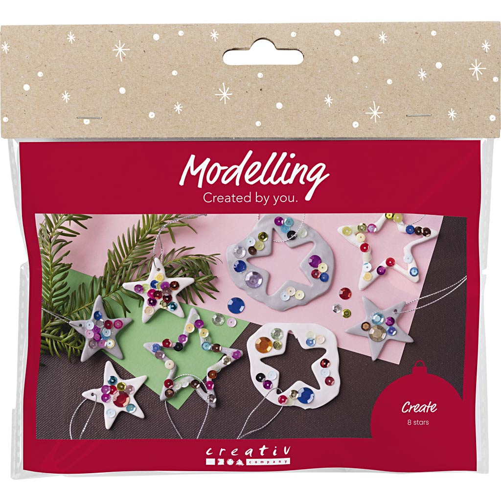 Creativ company http: www.cchobby.nl mini-hobbyset-boetseren-sterren-zilver-wit-1-doos