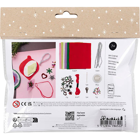 Creativ company mini hobbyset decoratie vilten kerstdecoraties