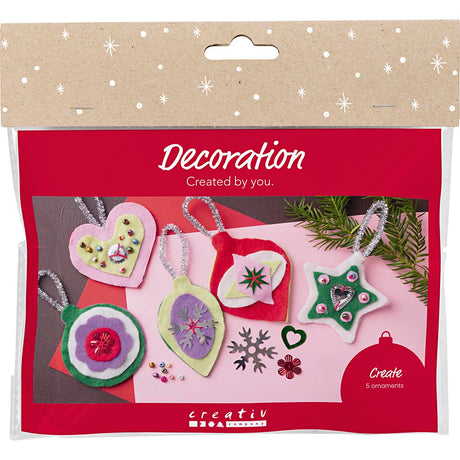 Creativ company mini hobbyset decoratie vilten kerstdecoraties