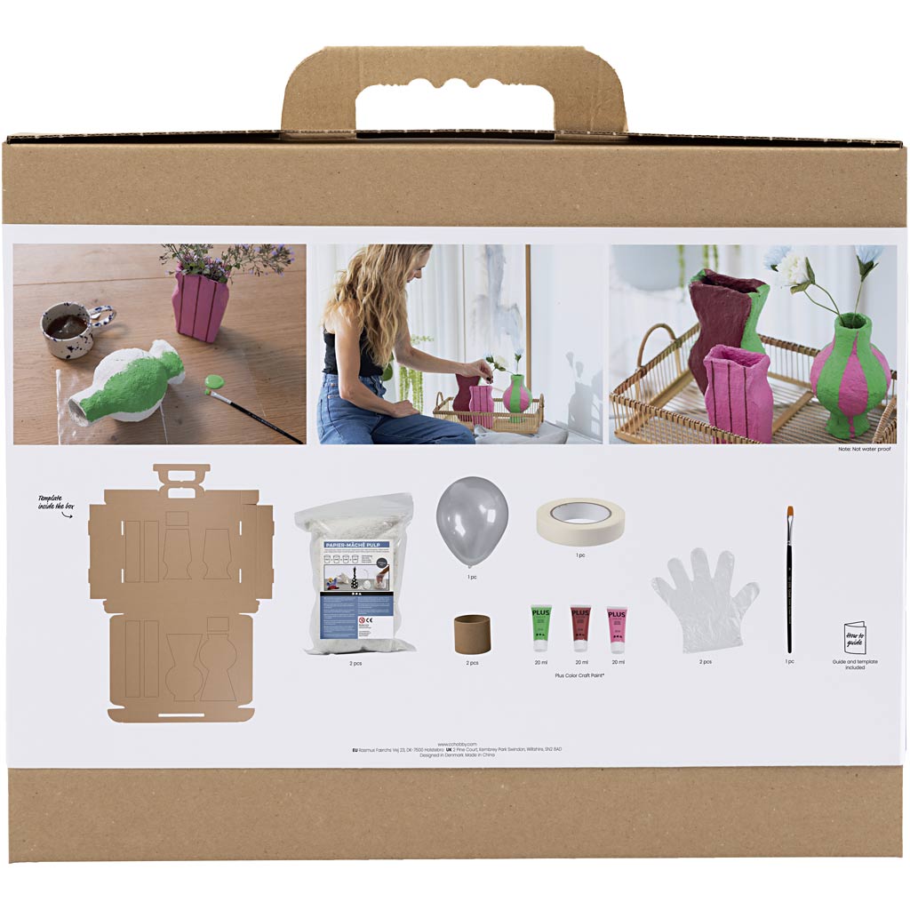 Creativ company http: www.cchobby.nl maxi-hobbyset-boetseren-vazen-van-papier-mache-diverse-kleuren-1-doos
