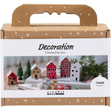 Creativ company mini hobbyset decoratie huizen kerst kleuren