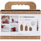 Creativ company mini hobbyset decoratie huizen kerst kleuren