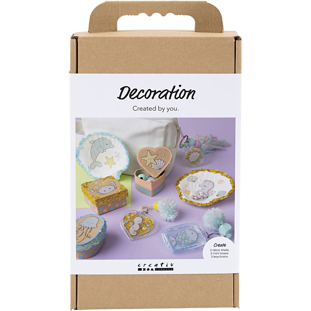 Creativ company http: www.cchobby.nl hobbyset-decoratie-dozen-schelpen-sleutelhangers-pastelkleuren-1-doos