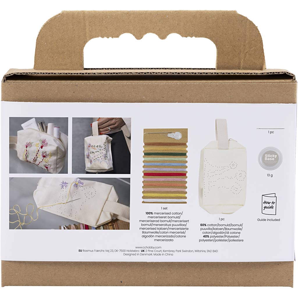 Creativ company mini hobbyset borduurwerk make-up tas