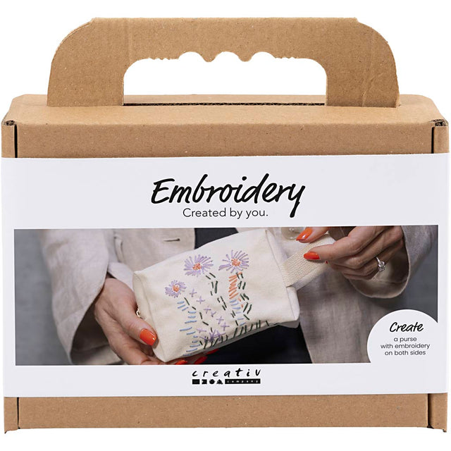 Creativ company mini hobbyset borduurwerk make-up tas