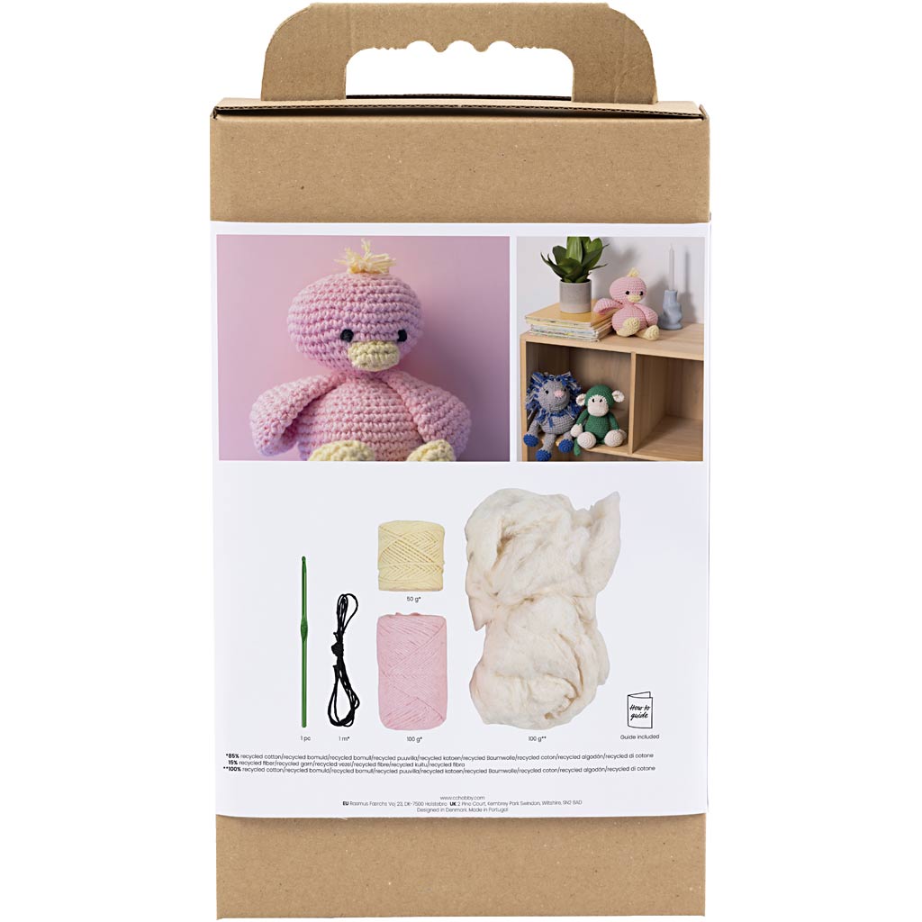 Creativ company http: www.cchobby.nl hobbyset-amigurumi-eendje-lichtroze-lichtgeel-1-doos