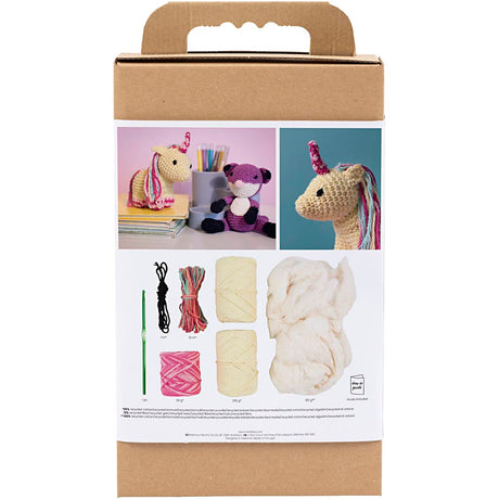 Creativ company http: www.cchobby.nl hobbyset-amigurumi-eenhoorn-regenboogkleuren-1-doos