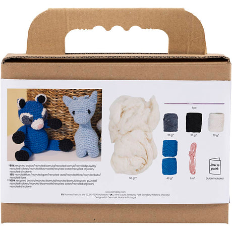 Creativ company http: www.cchobby.nl hobbyset-amigurumi-wasbeer-zwart-blauw-1-doos
