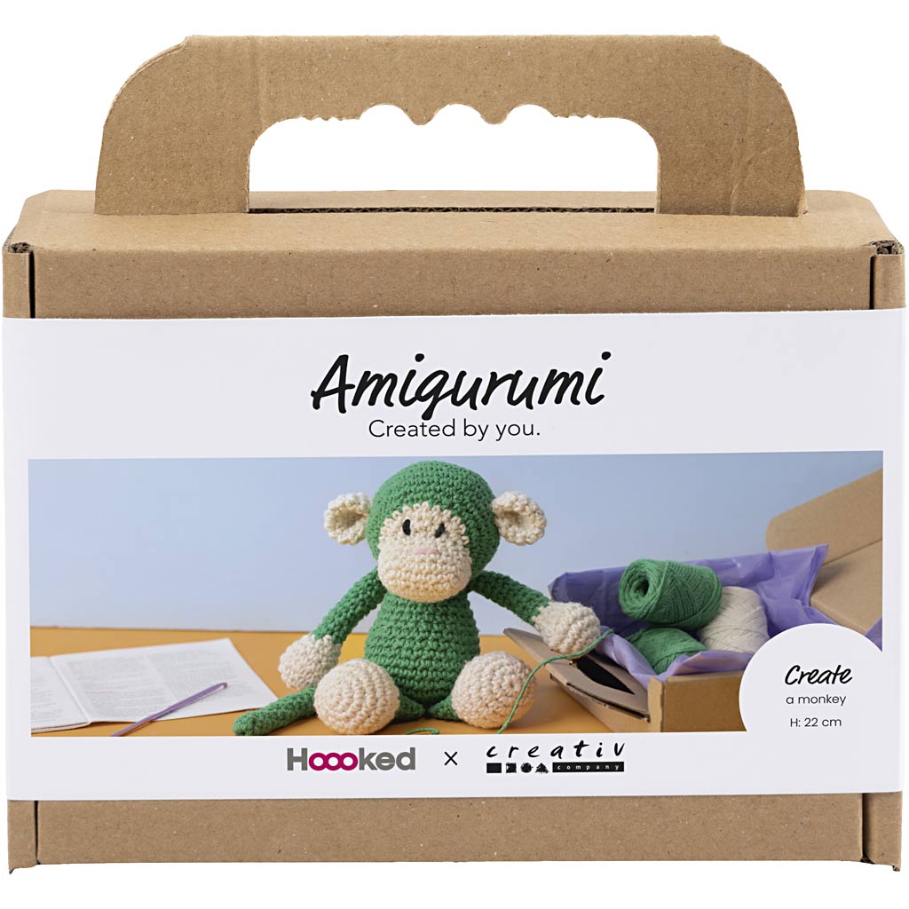 Creativ company http: www.cchobby.nl hobbyset-amigurumi-aap-groen-off-white-1-doos