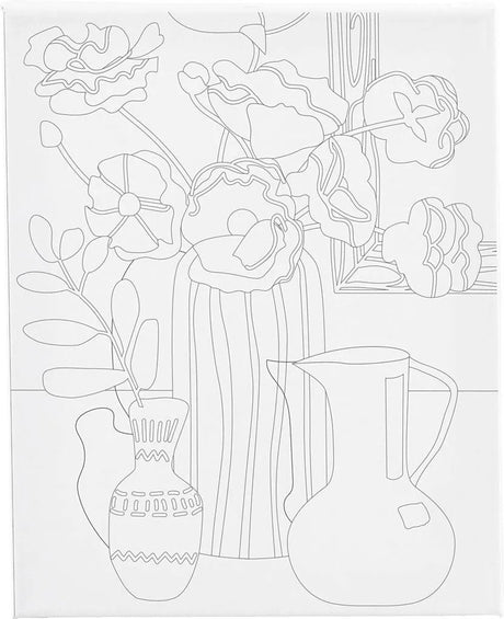 Creativ company schildercanvas met print stilleven met bloemen 24x30 cm