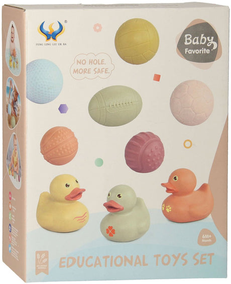 Lobbes speelgoed bv badspeelgoed set met sensorische badballen badeendjes pastel