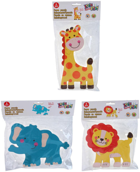 Let's play foam puzzle wild animal 6pc 3a