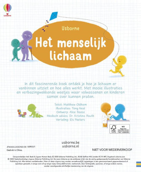Boek met puzzel,het menselijk lichaam 5+