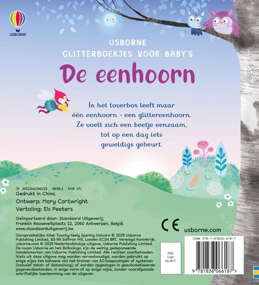 Kartonboek: de eenhoorn. voelboek. 1+ | 2 stuks