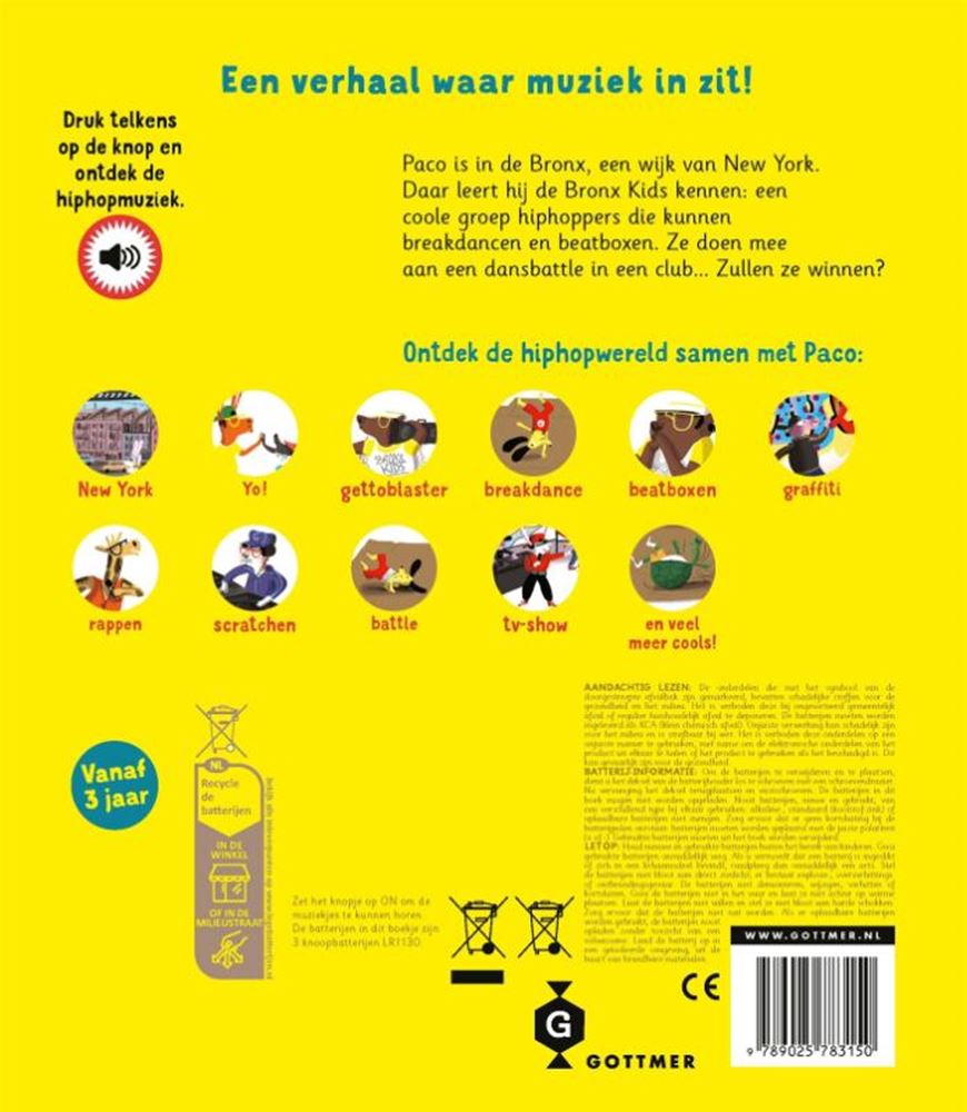 Paco en de hiphop. geluidenboek. 3+