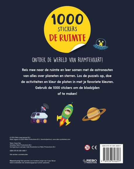 Stickerboek:de ruimte - 1000 stickers 3+ | 2 stuks