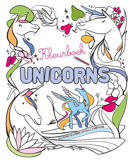 Merkloos sans marque kleurenboek - unicorns - fabelachtige designs