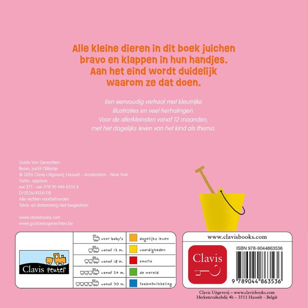 Bravo, juicht olifantje. kartonboek. 1+