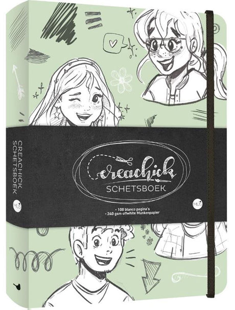 Creachick schetsboek sage green | 2 stuks