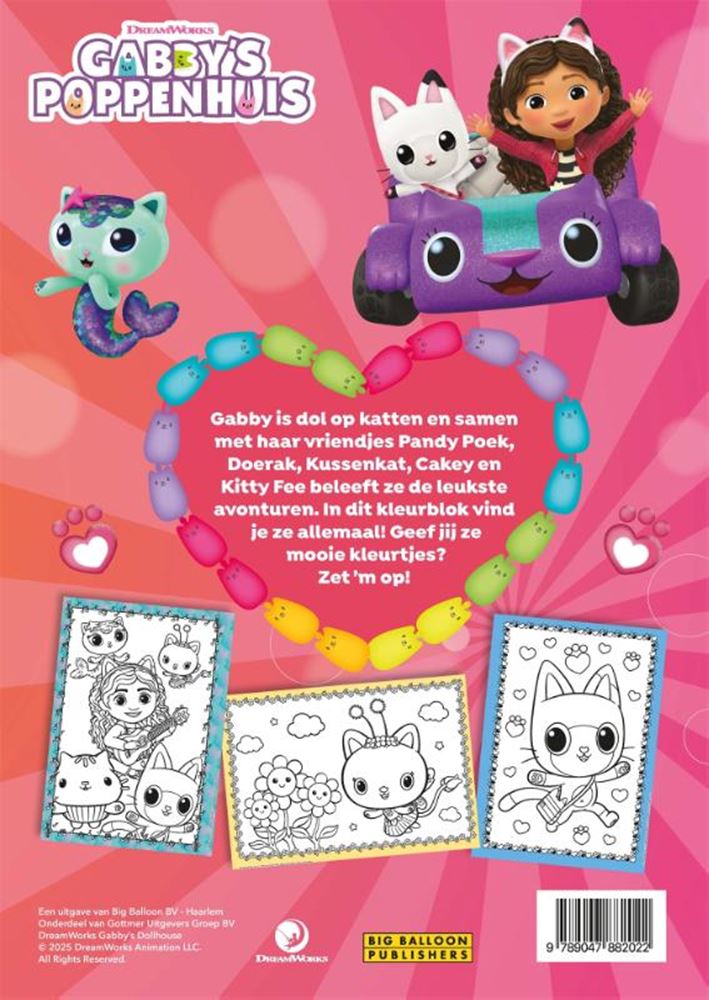 Kleurboek: kleur mee met gabby 4+ | 2 stuks
