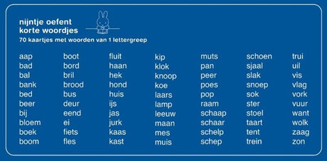 Centraal boekhuis oefenkaartjes nijntje oefent korte woordjes
