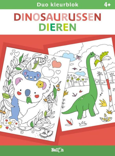 Ballon duokleurblok, dinosaurus en dieren. 4+ | 3 stuks