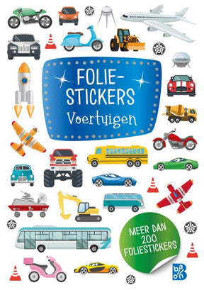 Glitterstickers, voertuigen. 3+