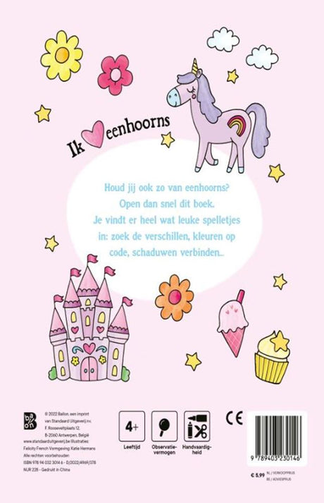 Standaard uitgeverij eenhoorns spelletjesblok