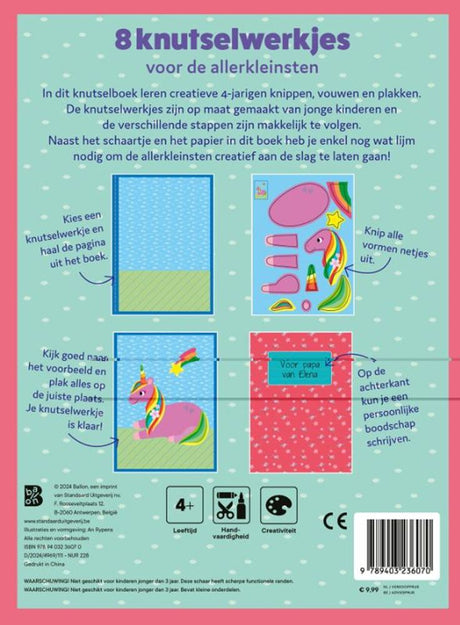 Standaard uitgeverij knutselboek met schaartje: eenhoorns 4+