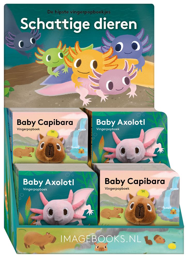 Dsp vingerpopboekjes capybara-axolot 2x8