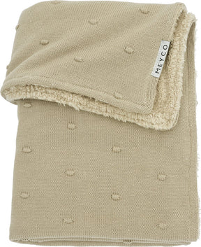 Meyco baby mini knots teddy wiegdeken - sand - 75x100cm - 2.0 tog