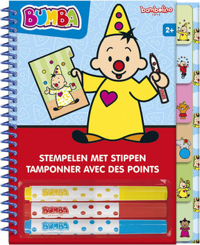 Bambolino bumba stempelboek met stippen - met 3 stempelstiften en 5 sjablonen - peuter en kleuter speelgoed - knutselen - voor meisjes en jongens - vanaf 3 jaar - speelgoed kinderen - toys