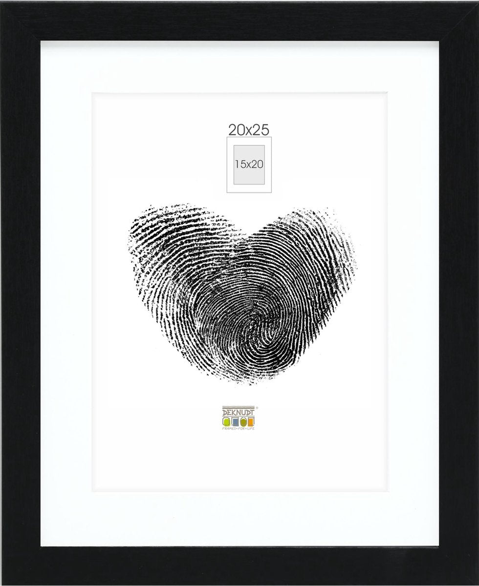Deknudt frames fotolijst - zwart met passe-partout - 15x20 20x25 cm