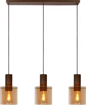Lucide toledo - hanglamp - ø 20 cm - 3xe27 - amber
