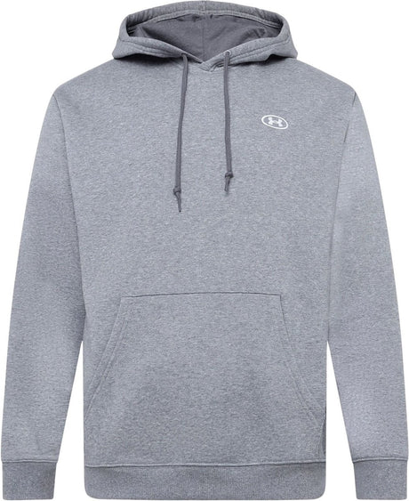 Under armour ua rival flc hoodie-gry heren sporttrui - castlerock light heather - wit
