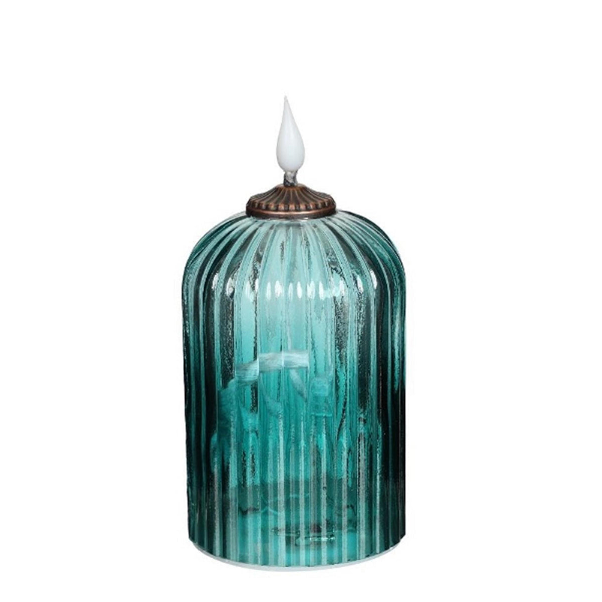 Ideas 4 seasons led kaars tracy ø7,7 x15 cm bos groen met timer