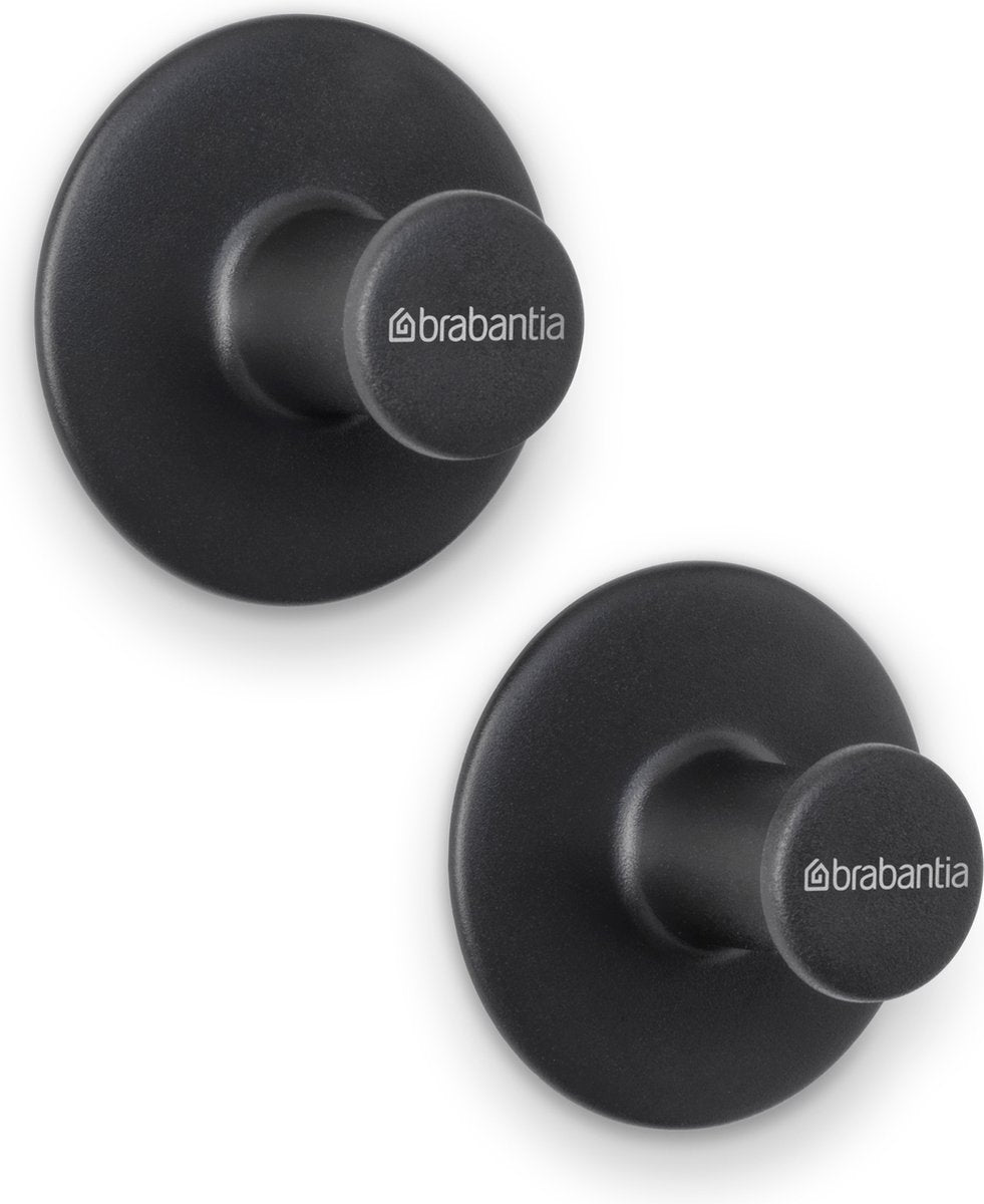 Brabantia renew handdoekhaakjes - 2 stuks - zonder boren - dark grey