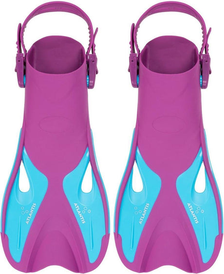 Atlantis dolphin - flippers - zwemvliezen - verstelbare hielstrap - voor zwemmen snorkelen - kinderen - paars blauw - 30-36