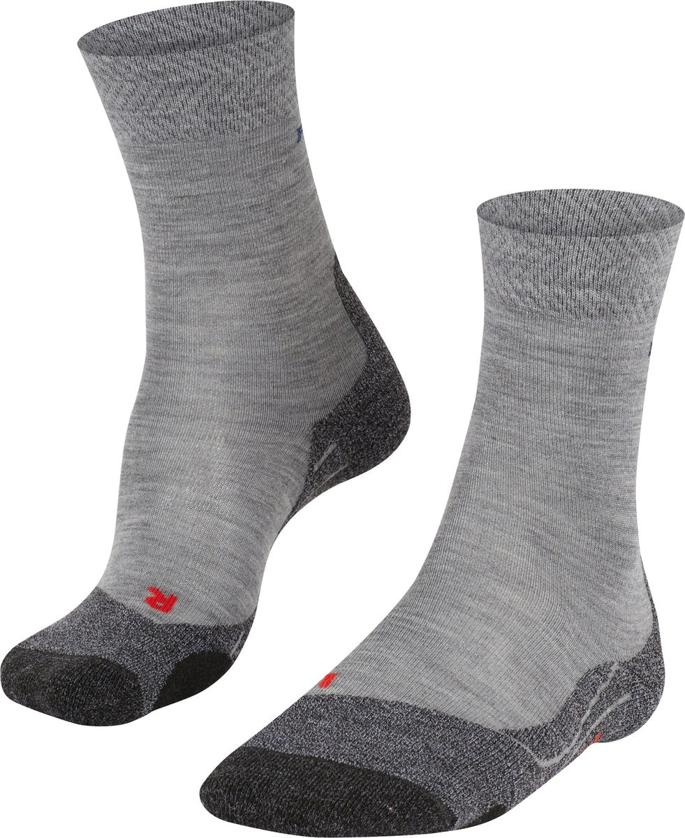 Falke tk2 melange anti-blaar dik wol functioneel materiaal wandelsokken heren grijs - maat 39-41