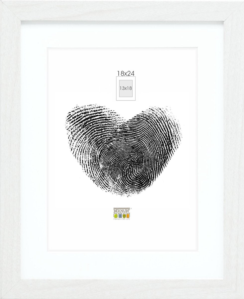 Deknudt frames fotolijst - wit met passe-partout - 13x18 18x24 cm