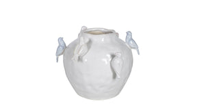 Vase ceramic d31x24,5h white birds