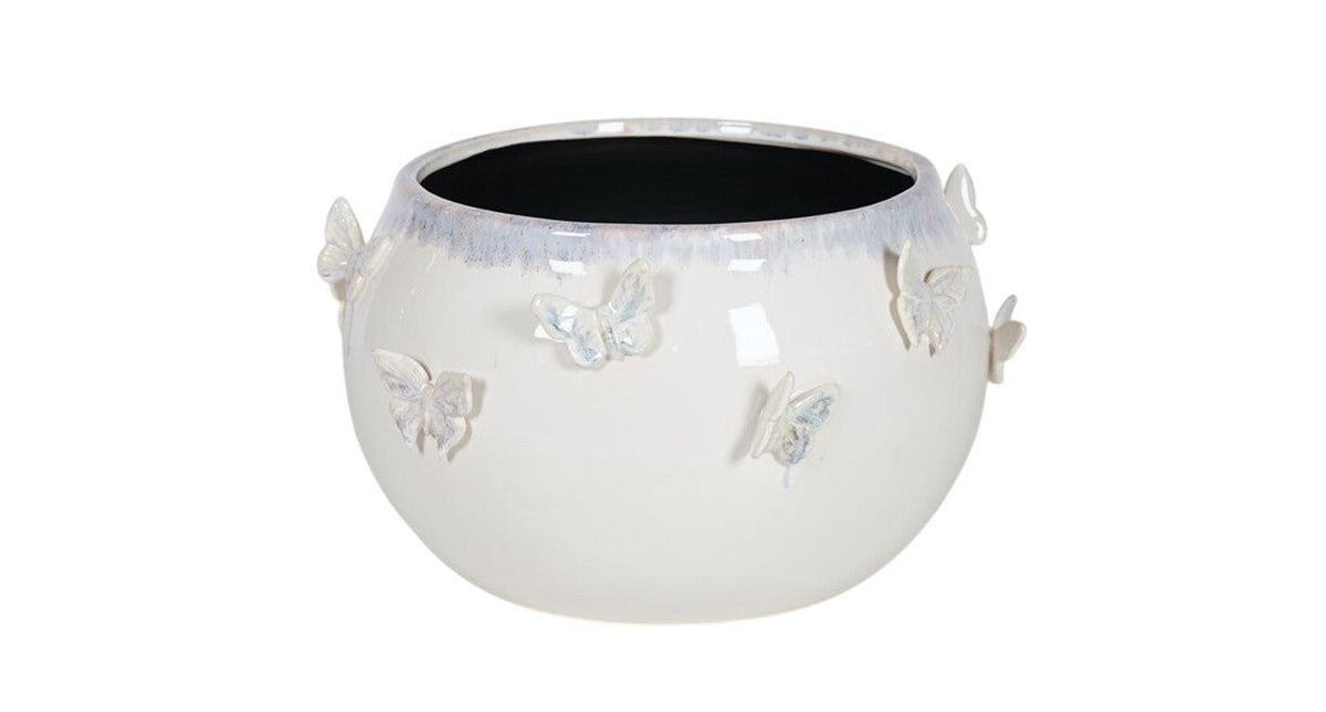 Scale ceramic d35,5x19,5h white butterfly